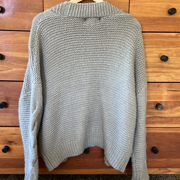 Shop Wanna B Gray Cable Knit Open Front Cardigan - Picture 2 of 5